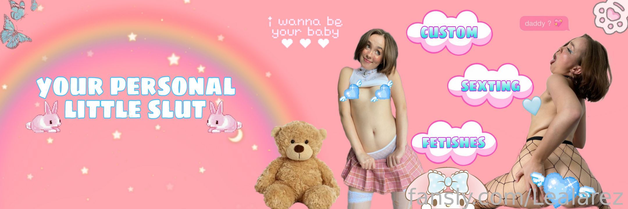 fansly Cute kitty girl profile banner  