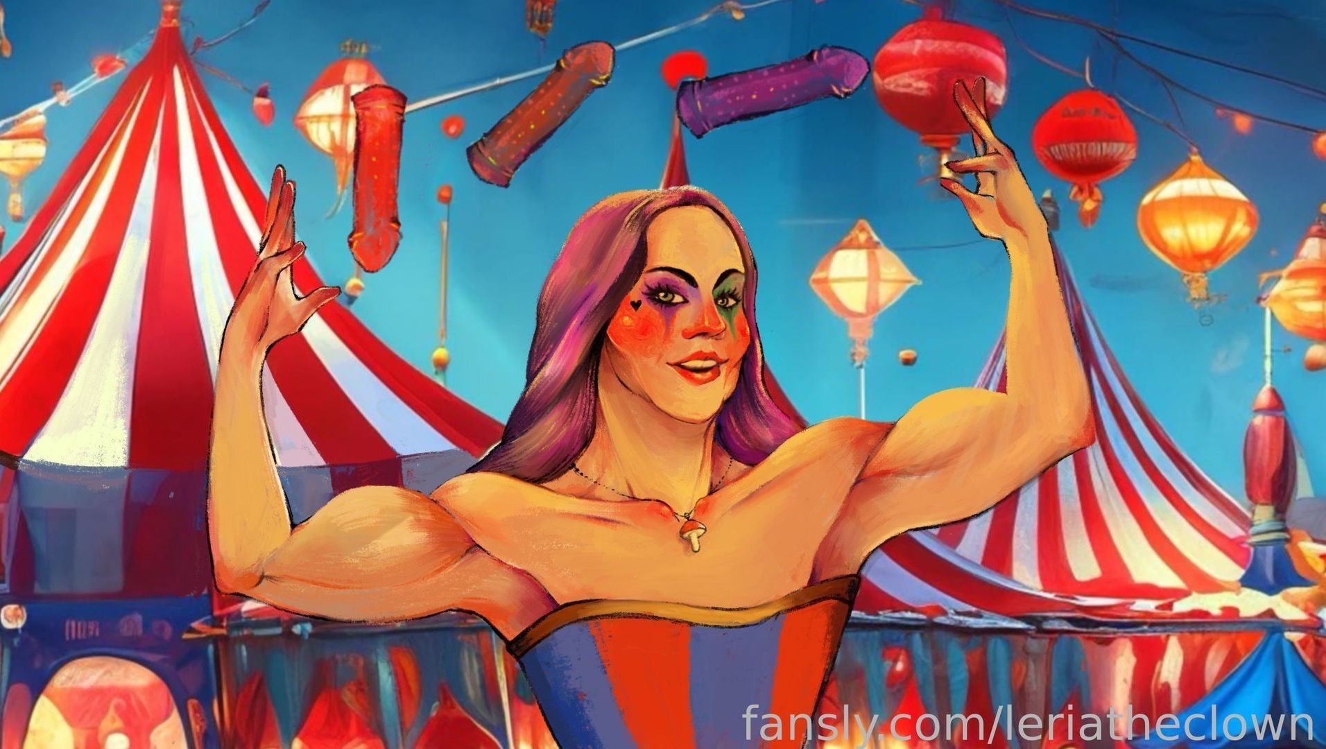 fansly leriatheclown profile banner  
