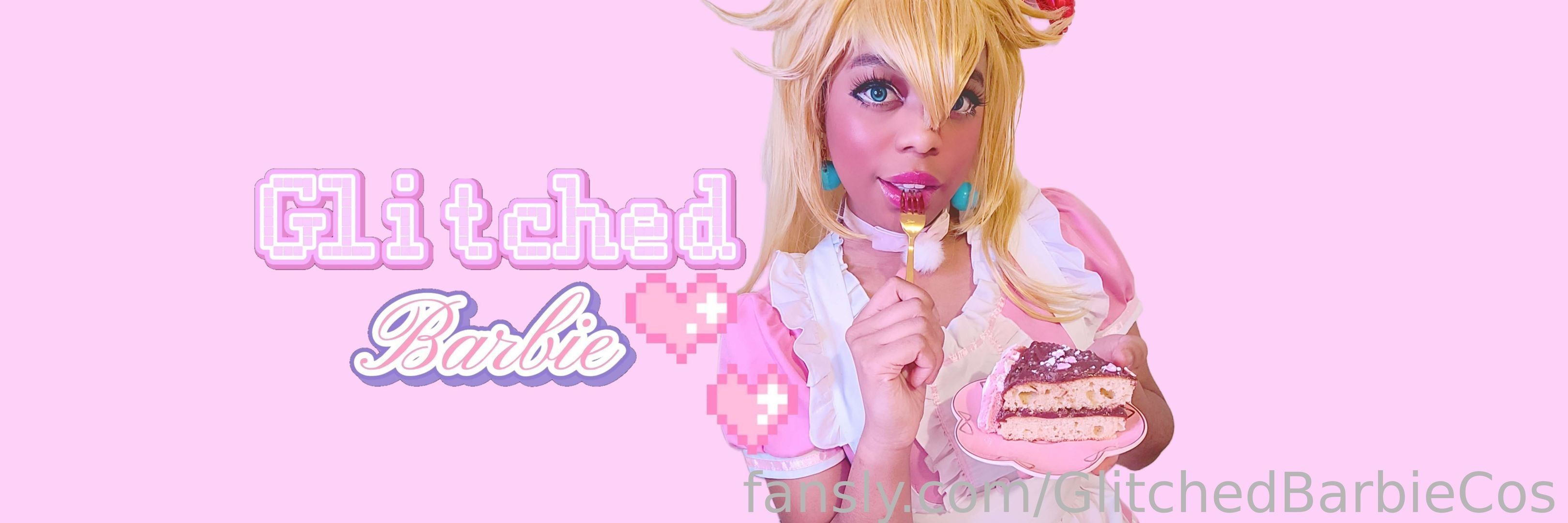 fansly GlitchedBarbie cos profile banner